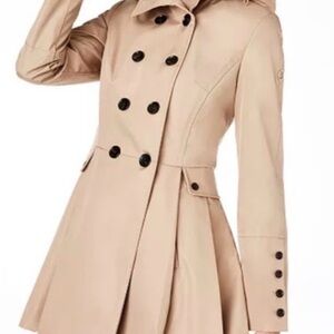 Calvin Klein Beige Double-Breasted Trench Coat